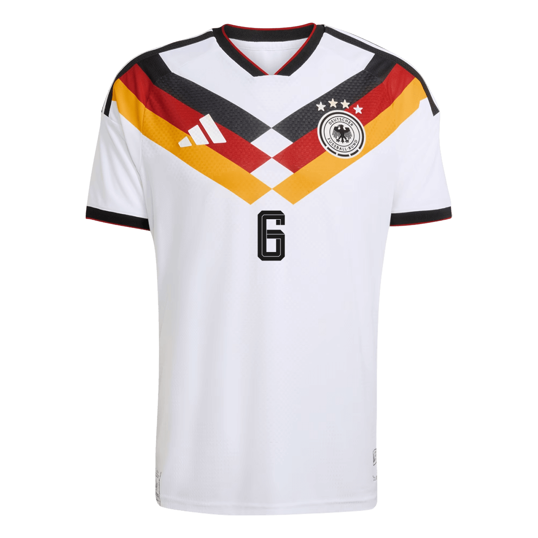 KIMMICH #6 Germany Mens Home Soccer Jersey World Cup 2026 White - Player Version