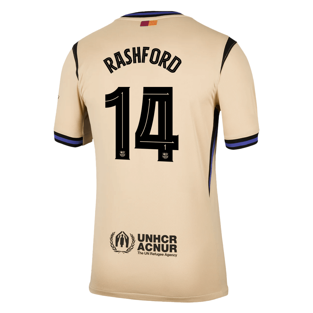 RASHFORD #14 Barcelona Mens Away Soccer Jersey UCL 2025/26 Yellow