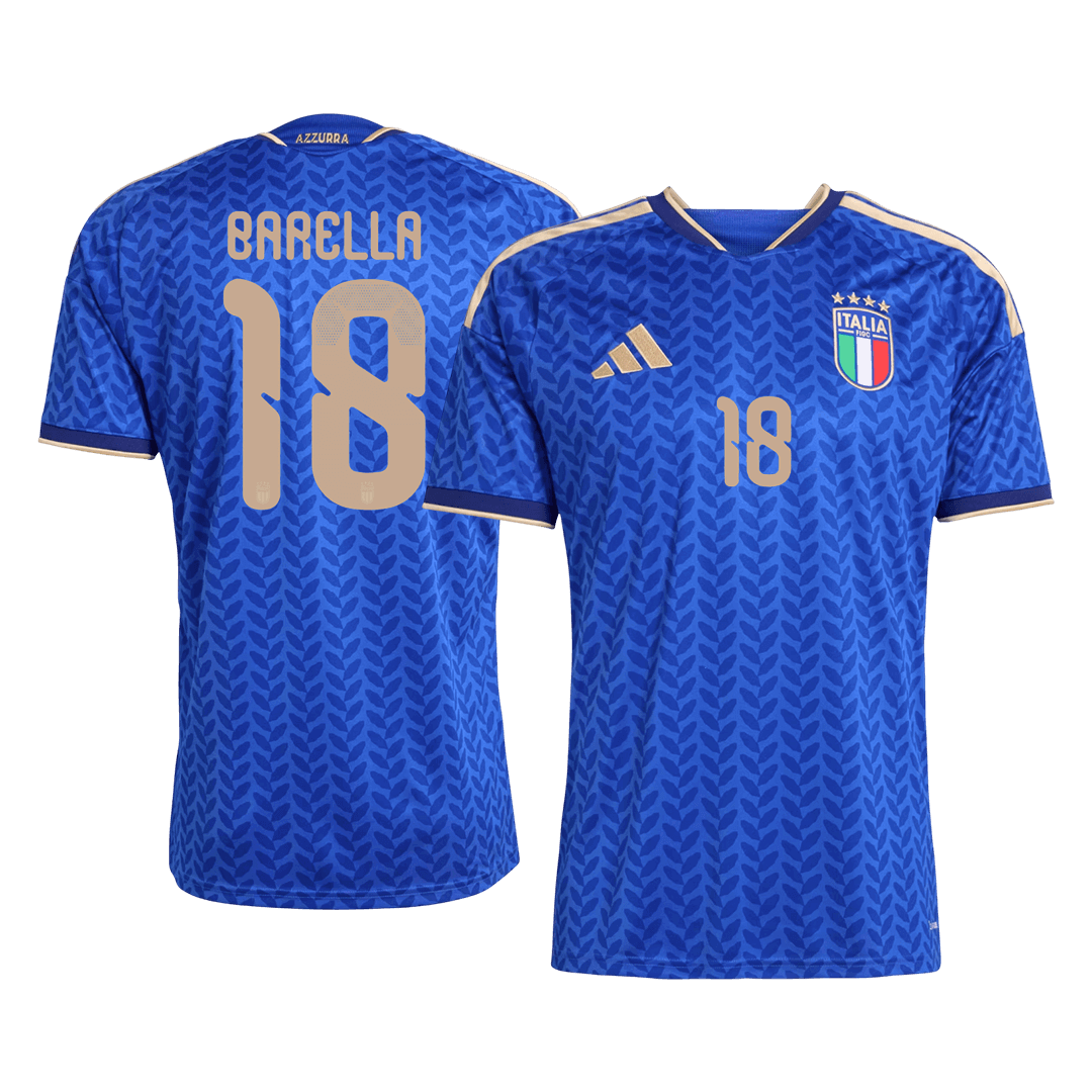 BARELLA #18 Italy Mens Home Soccer Jersey World Cup 2026 Blue [PREMIUM]