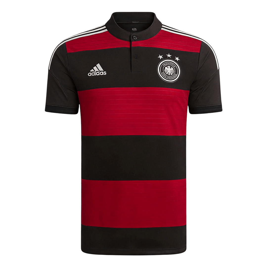 Retro Germany Mens Away Soccer Jersey 2014 Black&Red