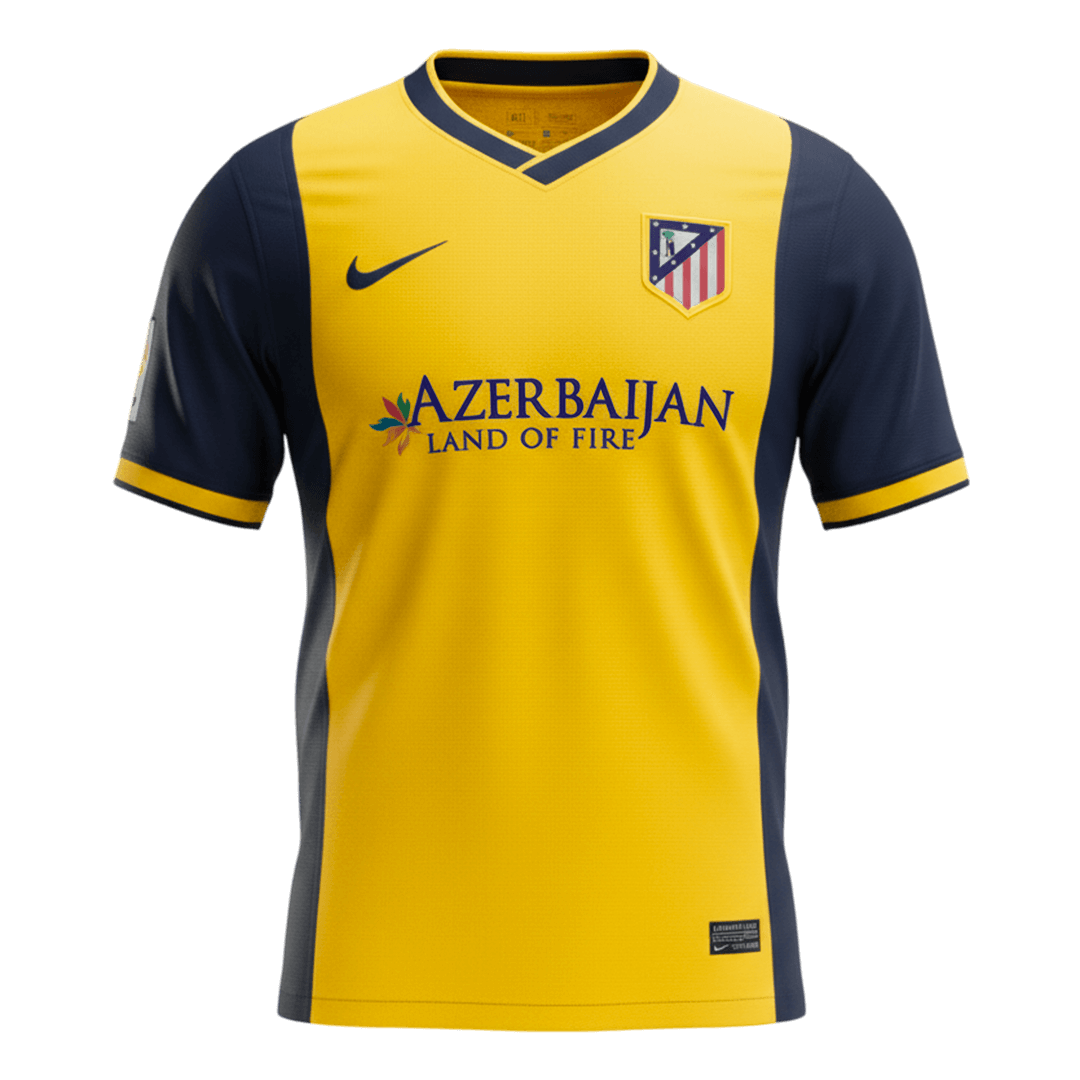 Retro Atletico Madrid Mens Away Soccer Jersey 2013/14 Yellow