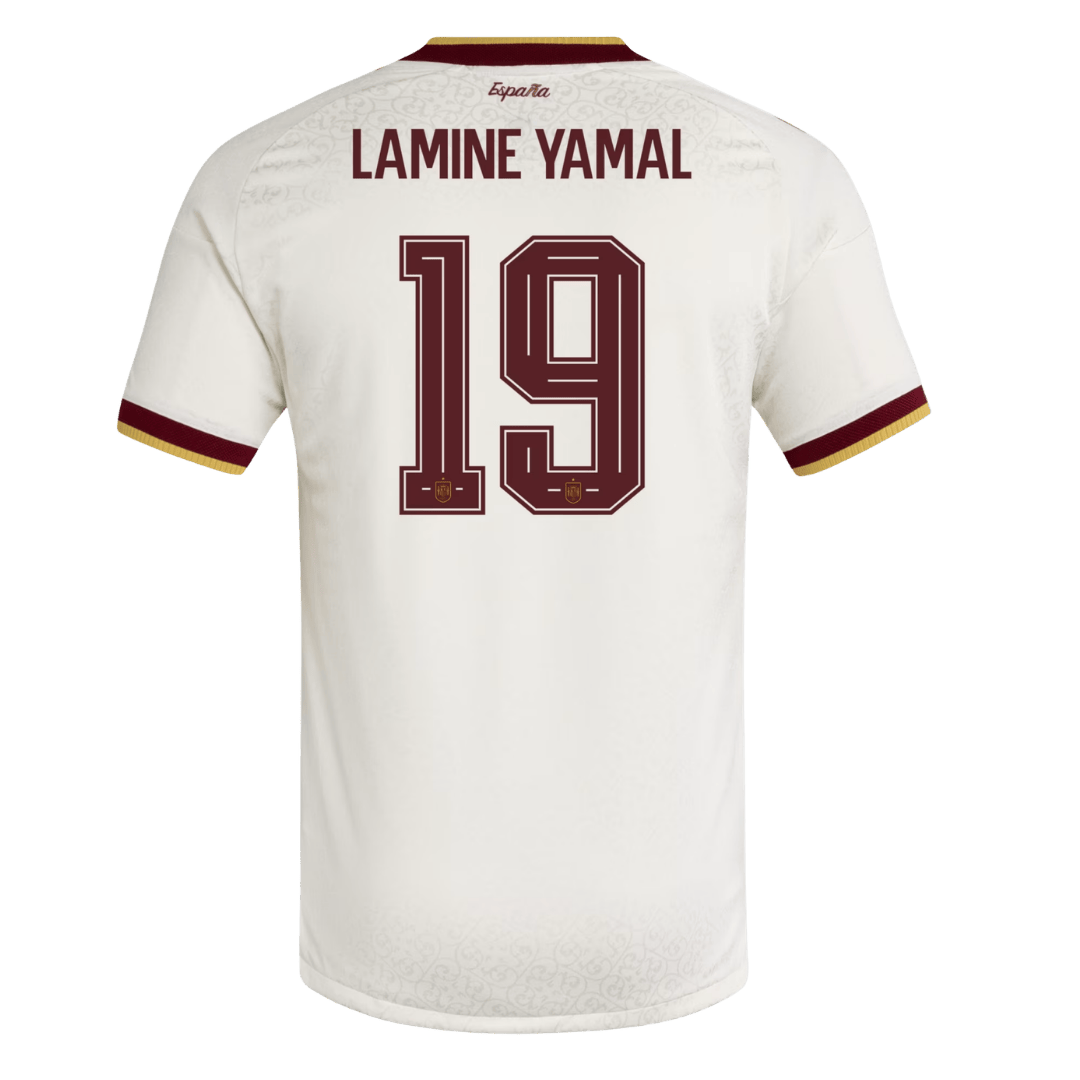 LAMINE YAMAL #19 Spain Mens Away Soccer Jersey World Cup 2026 White - Player Version
