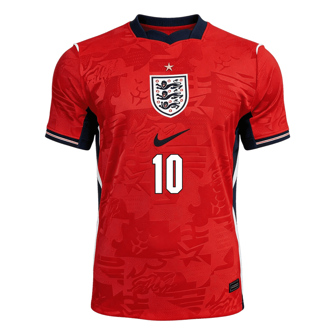 BELLINGHAM #10 England Mens Away Soccer Jersey World Cup 2026 Red - Player Version