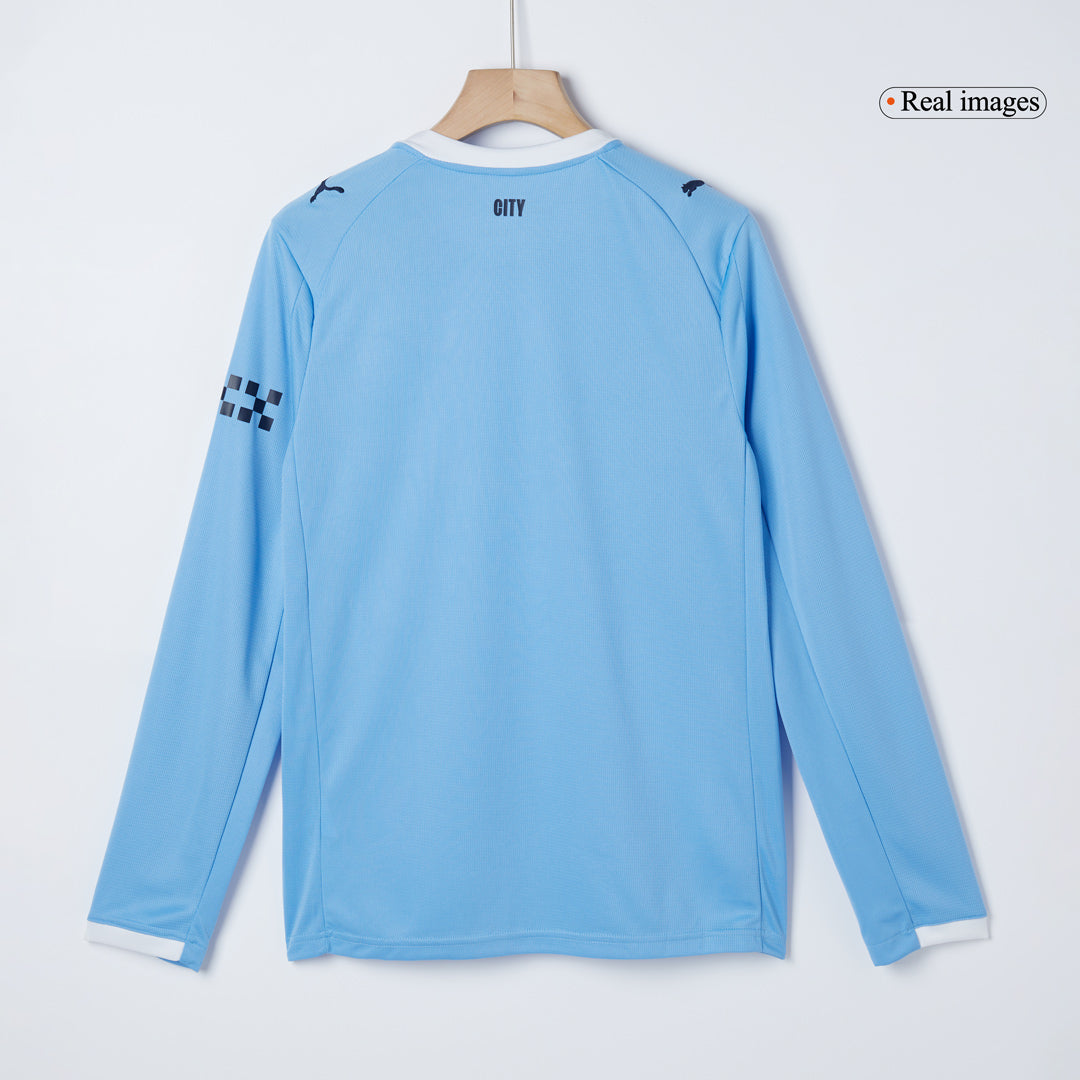 Manchester City Mens Home Long Sleeve Soccer Jersey 2025/26 Blue