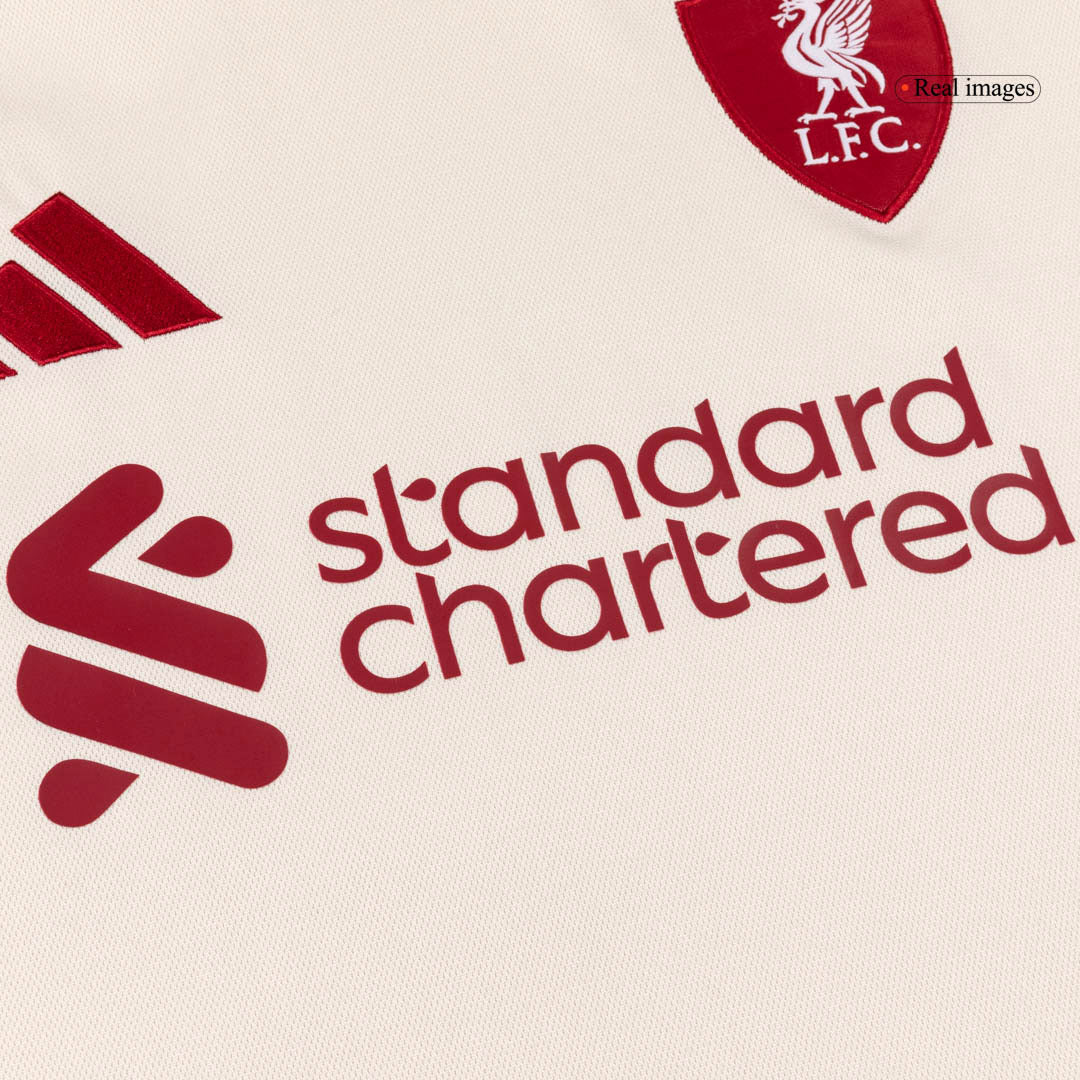 Liverpool Mens Away Long Sleeve Soccer Jersey 2025/26 White