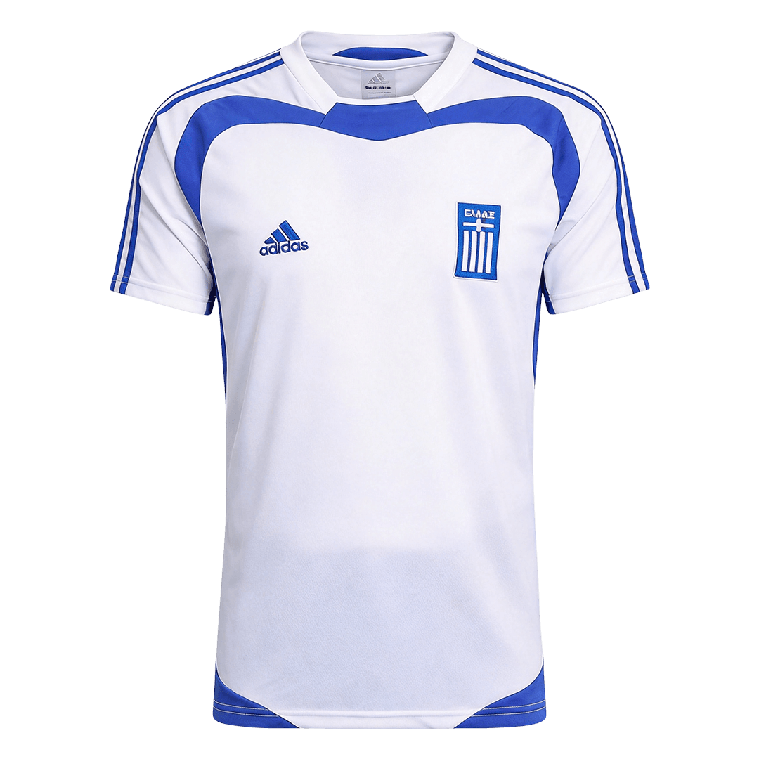 Retro Greece Mens Away Soccer Jersey 2004 White