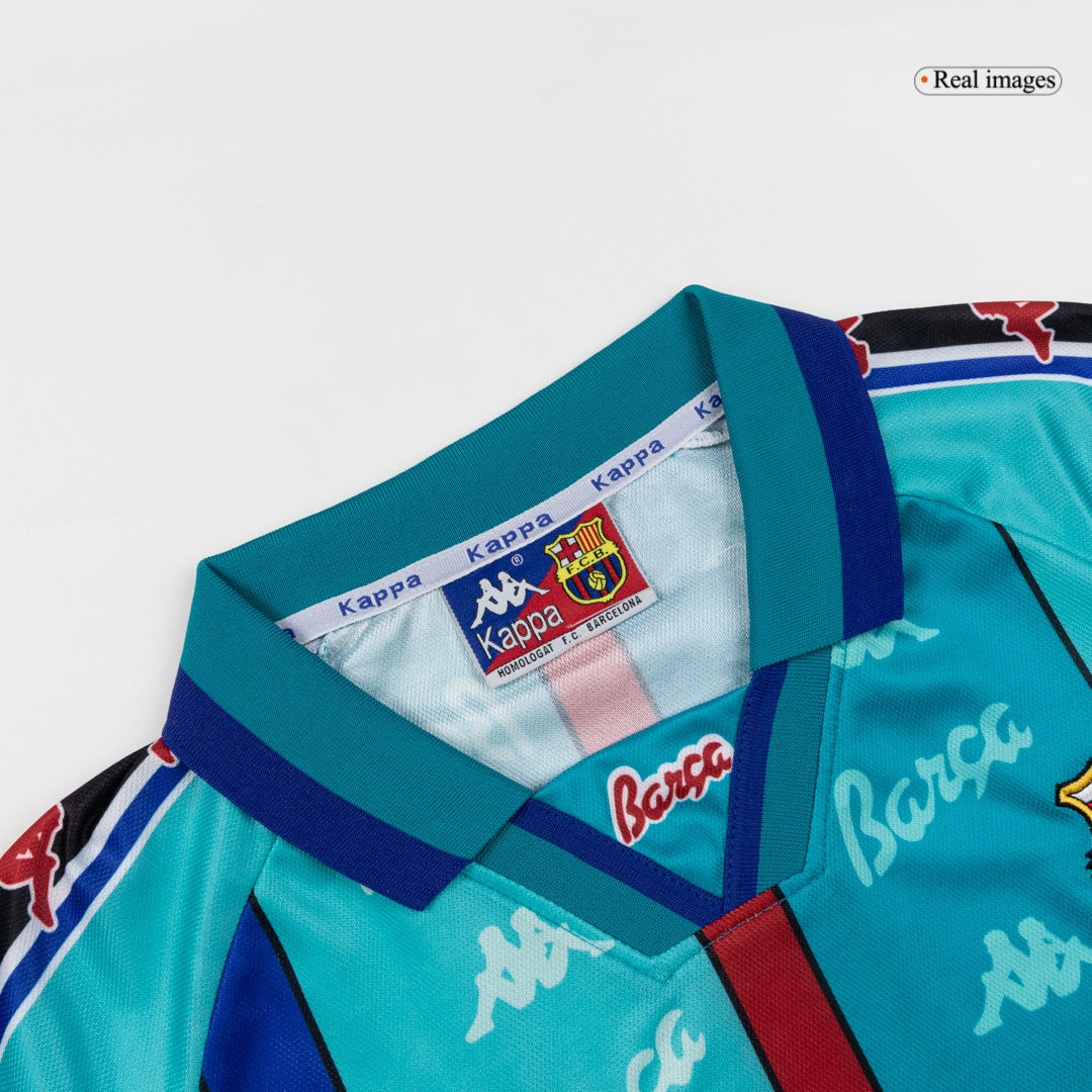 Retro Barcelona Mens Away Soccer Jersey 1996/97 Blue