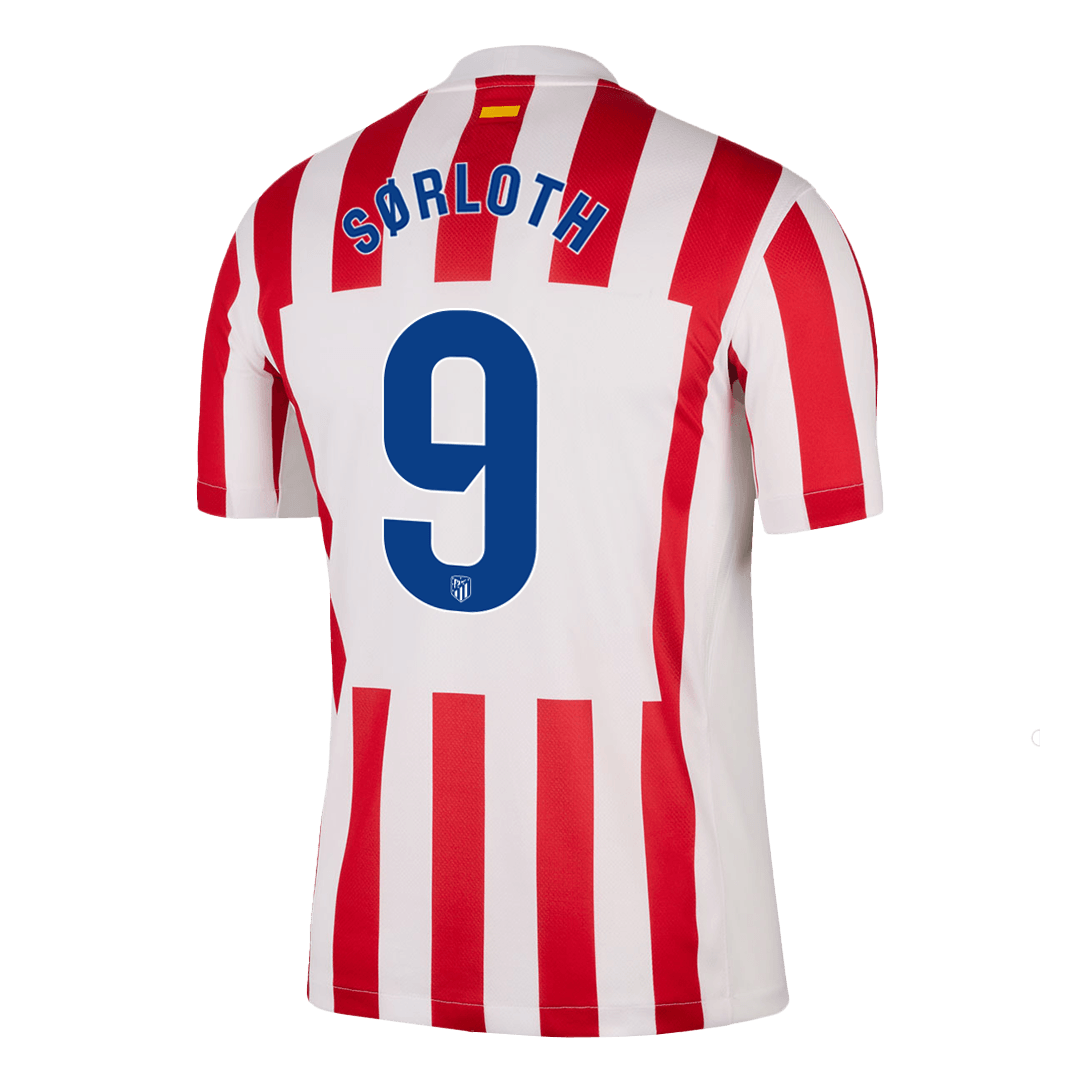 SØRLOTH #9 Atletico Madrid Mens Home Soccer Jersey 2025/26 Red&White