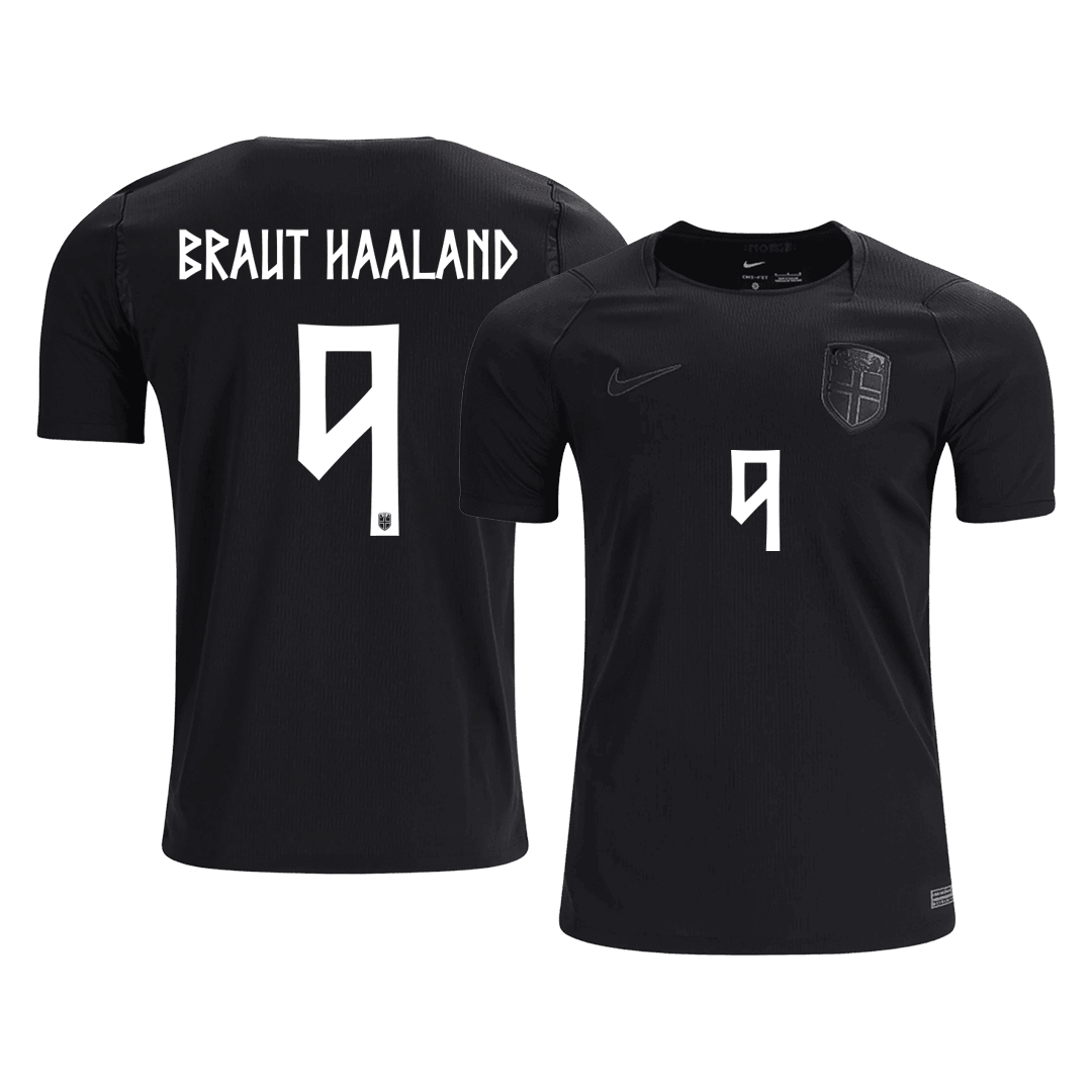 BRAUT HAALAND #9 Norway Mens Away Soccer Jersey World Cup 2026 Black