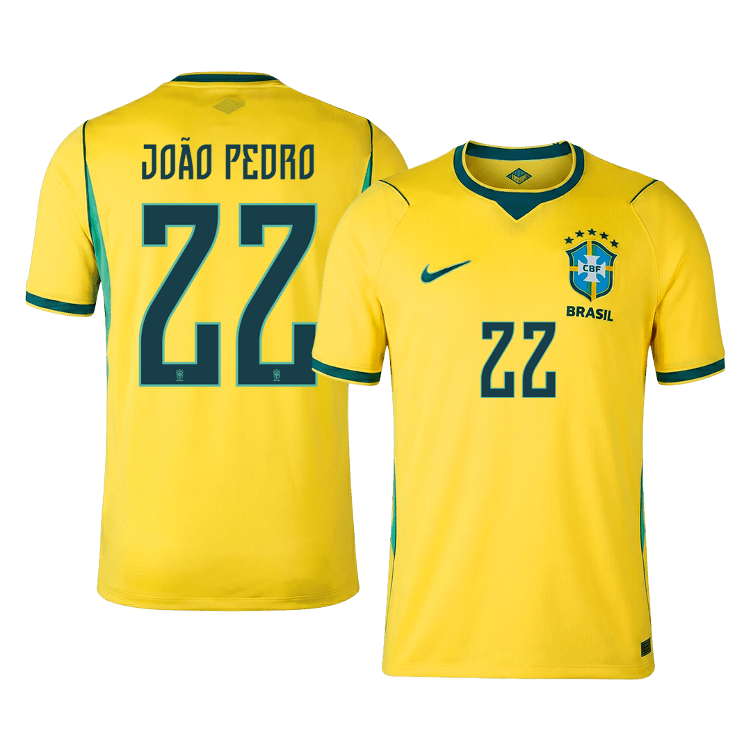 JOÃO PEDRO #22 Brazil Mens Home Soccer Jersey World Cup 2026 Yellow [PREMIUM]
