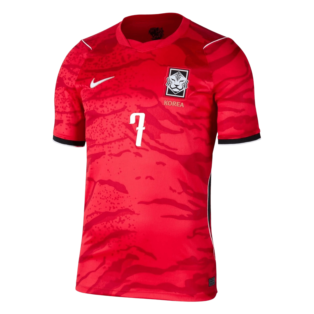 HEUNGMIN #7 South Korea Mens Home Soccer Jersey World Cup 2026 Red