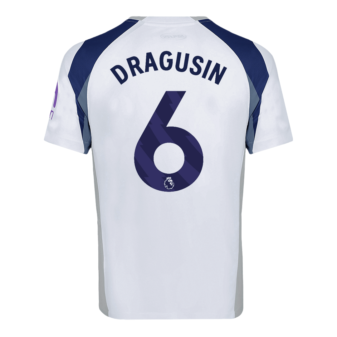 DRAGUSIN #6 Tottenham Hotspur Mens Home Soccer Jersey 2025/26 White