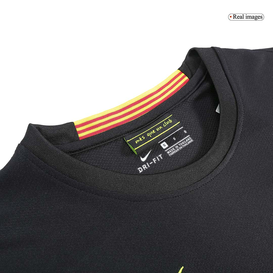 Retro Barcelona Mens Third Away Soccer Jersey 2013/14 Black