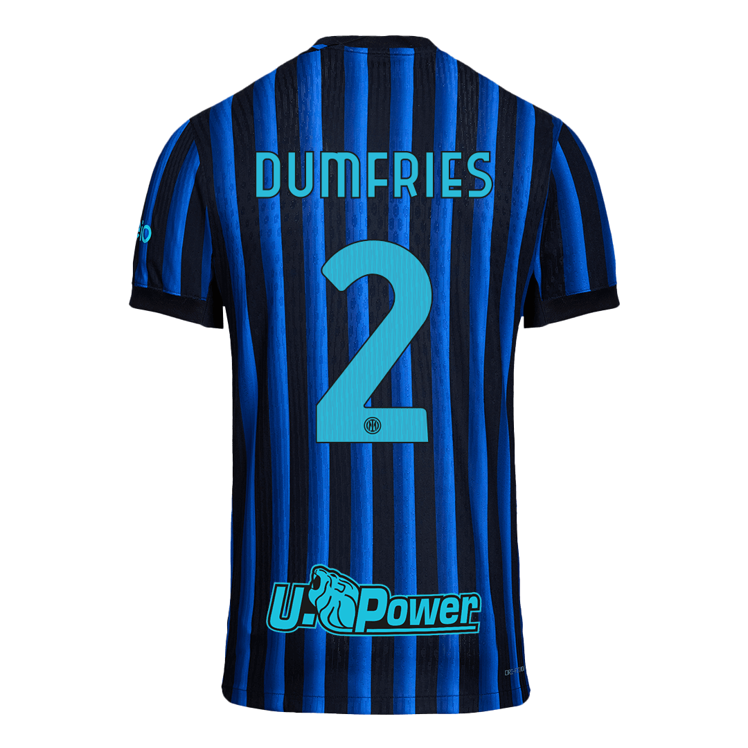 DUMFRIES #2 Inter Milan Mens Home Soccer Jersey 2025/26 Blue&Black - Player Version