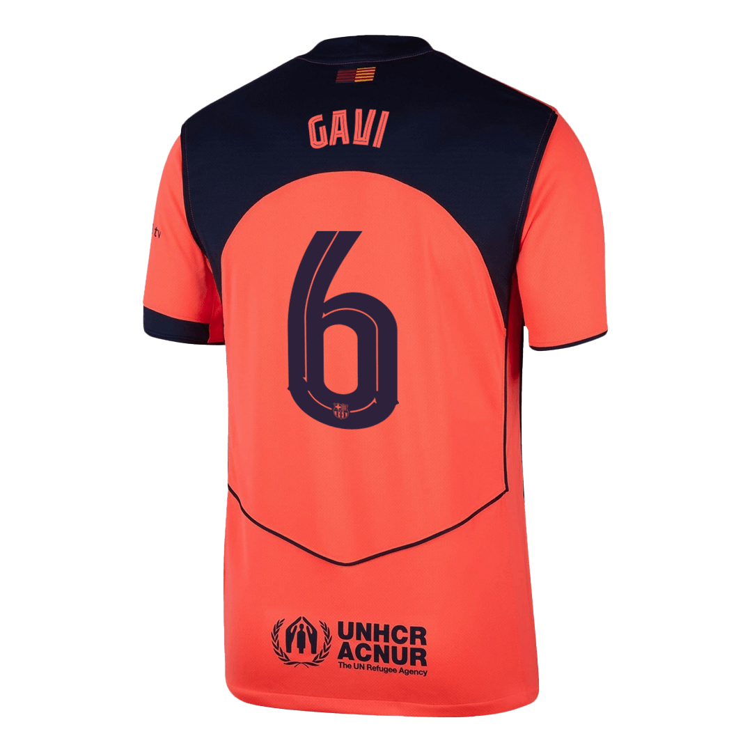 GAVI #6 Barcelona Mens Third Away Soccer Jersey UCL 2025/26 Orange