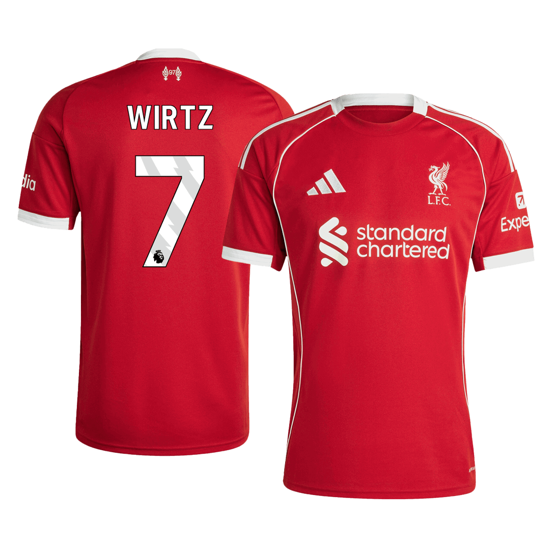 WIRTZ #7 Liverpool Mens Home Soccer Jersey 2025/26 Red