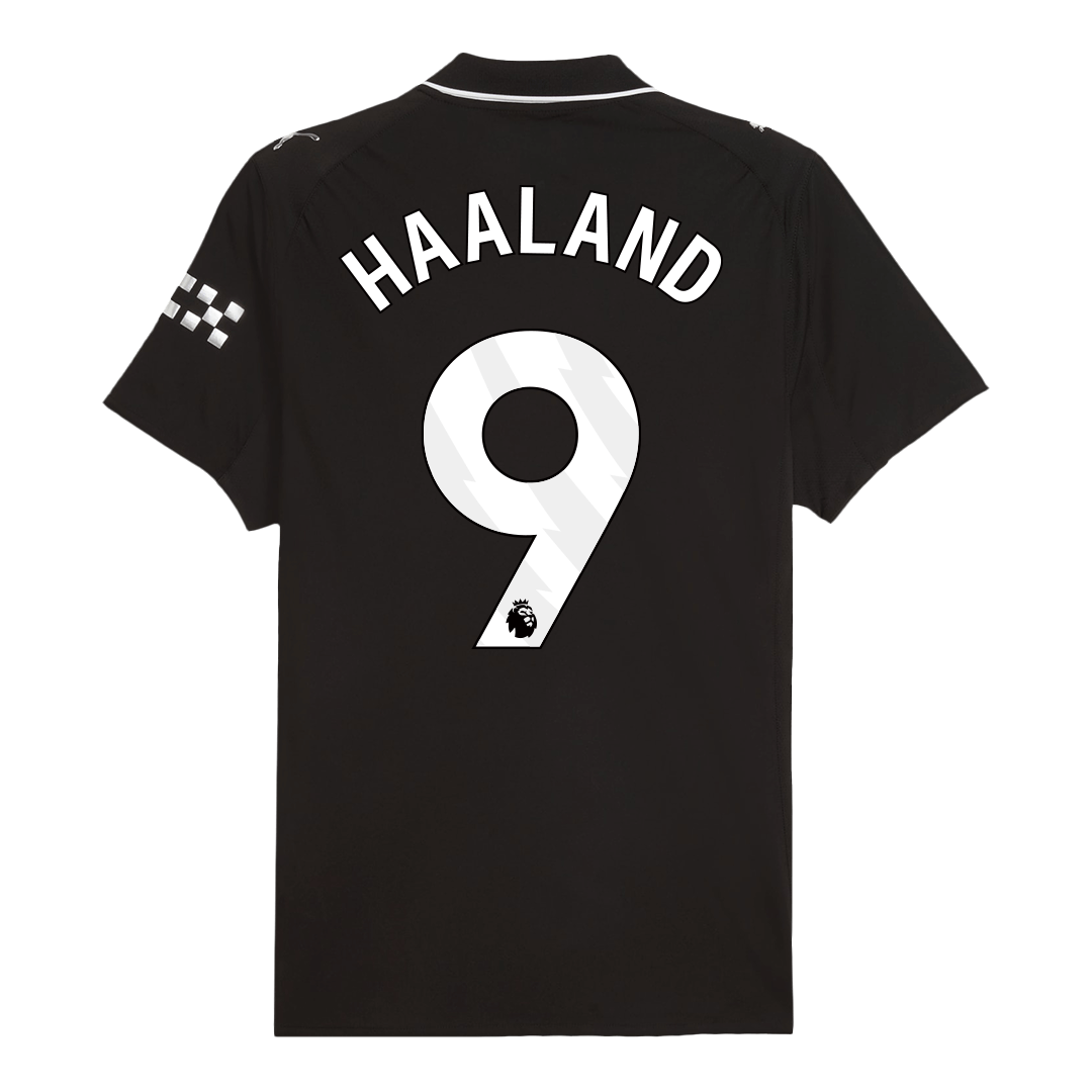 HAALAND #9 Manchester City Mens Away Soccer Jersey 2025/26 Black - Player Version