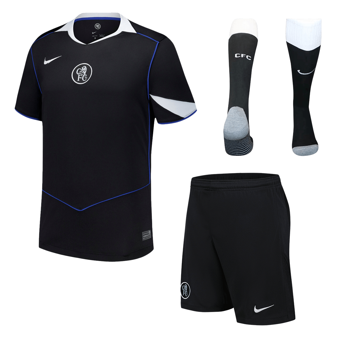 Chelsea Mens Third Away Soccer Full Set 2025/26 Black
