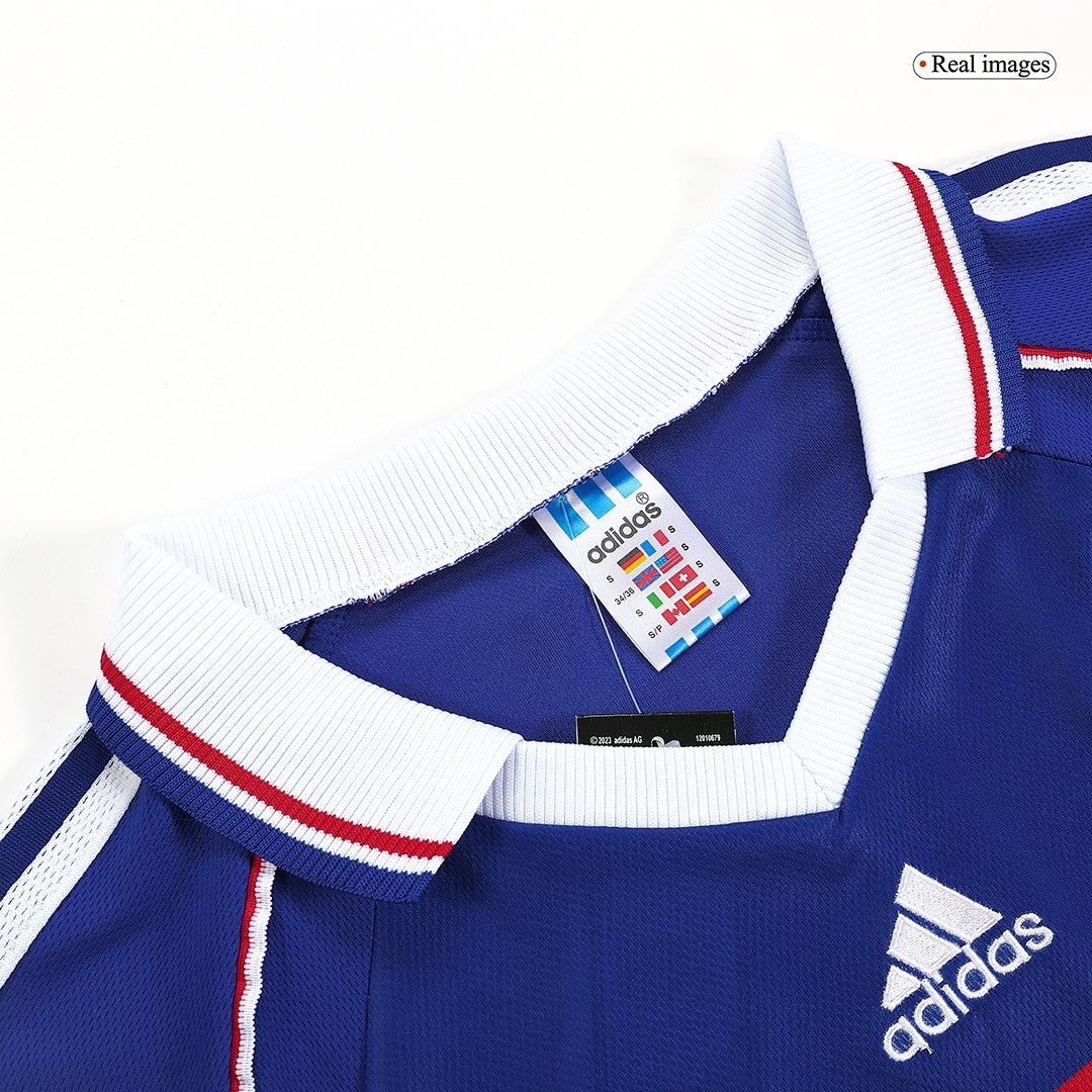 Retro France Mens Home Soccer Jersey World Cup 1998 Blue