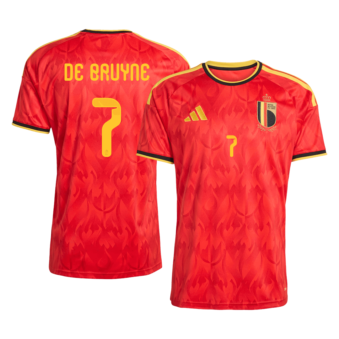 DE BRUYNE #7 Belgium Mens Home Soccer Jersey World Cup 2026 Red