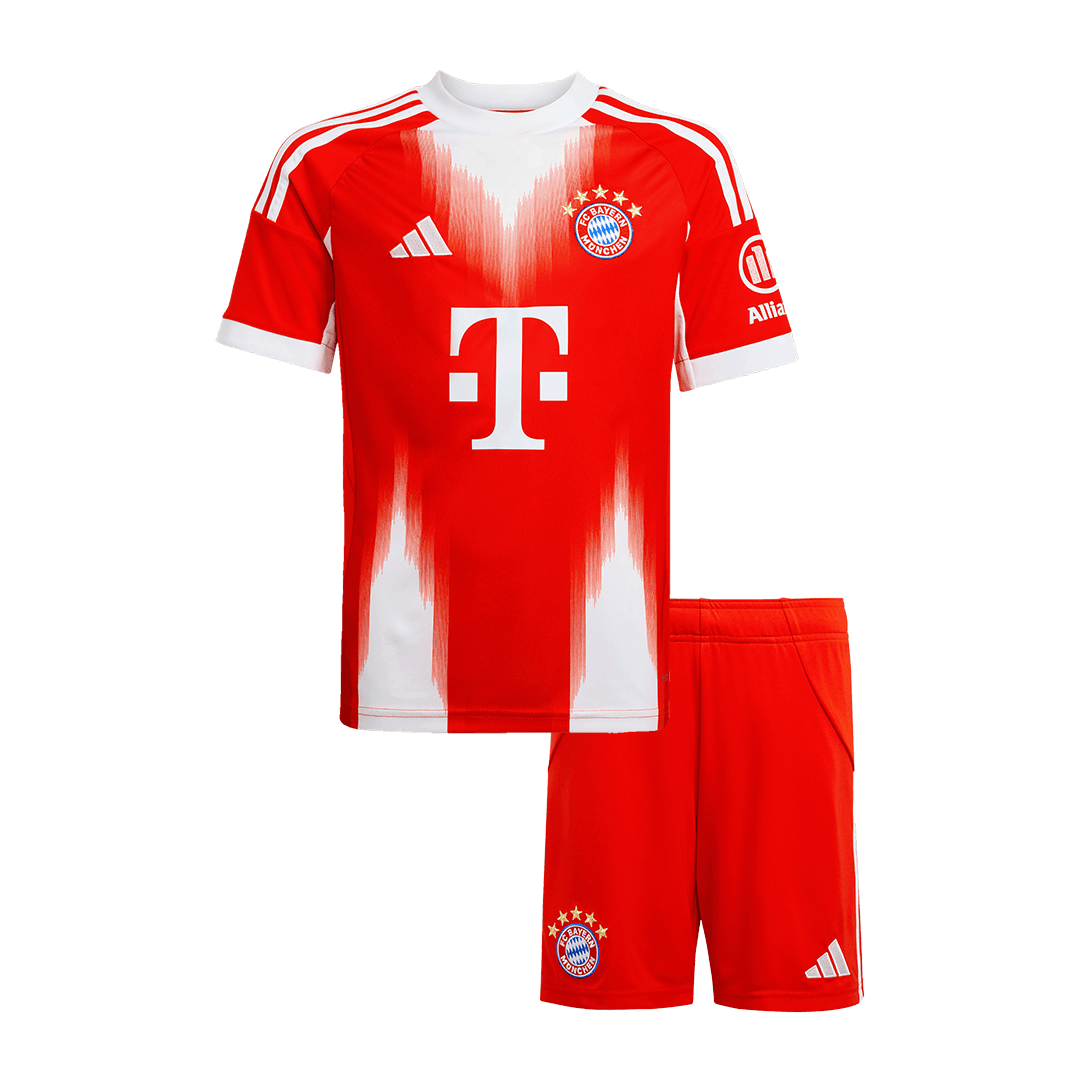 Bayern Munich Kids Home Soccer Kit 2025/26 Red