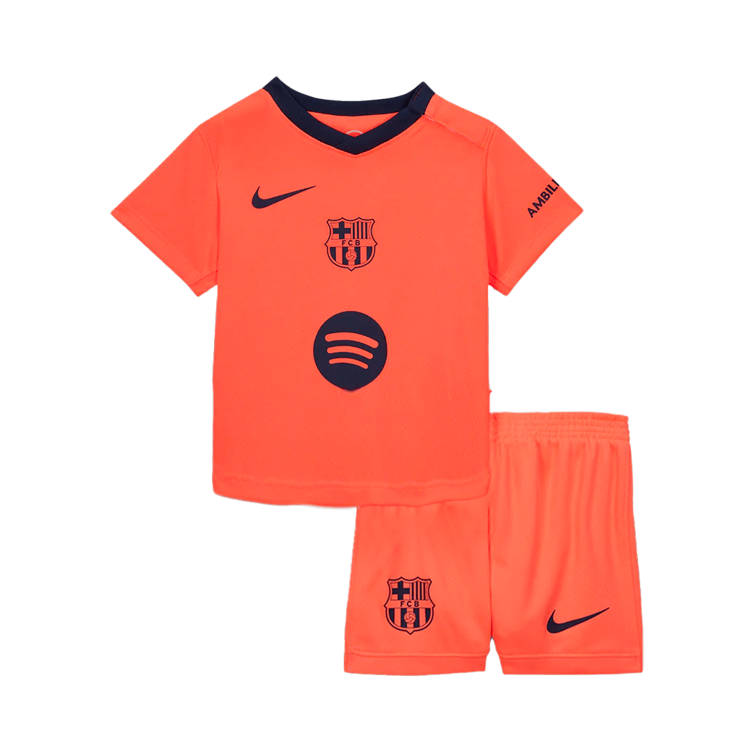 Barcelona Kids Third Away Soccer Kit 2025/26 Orange