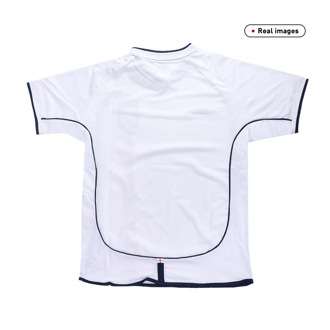 Retro England Mens Home Soccer Jersey 2002 White