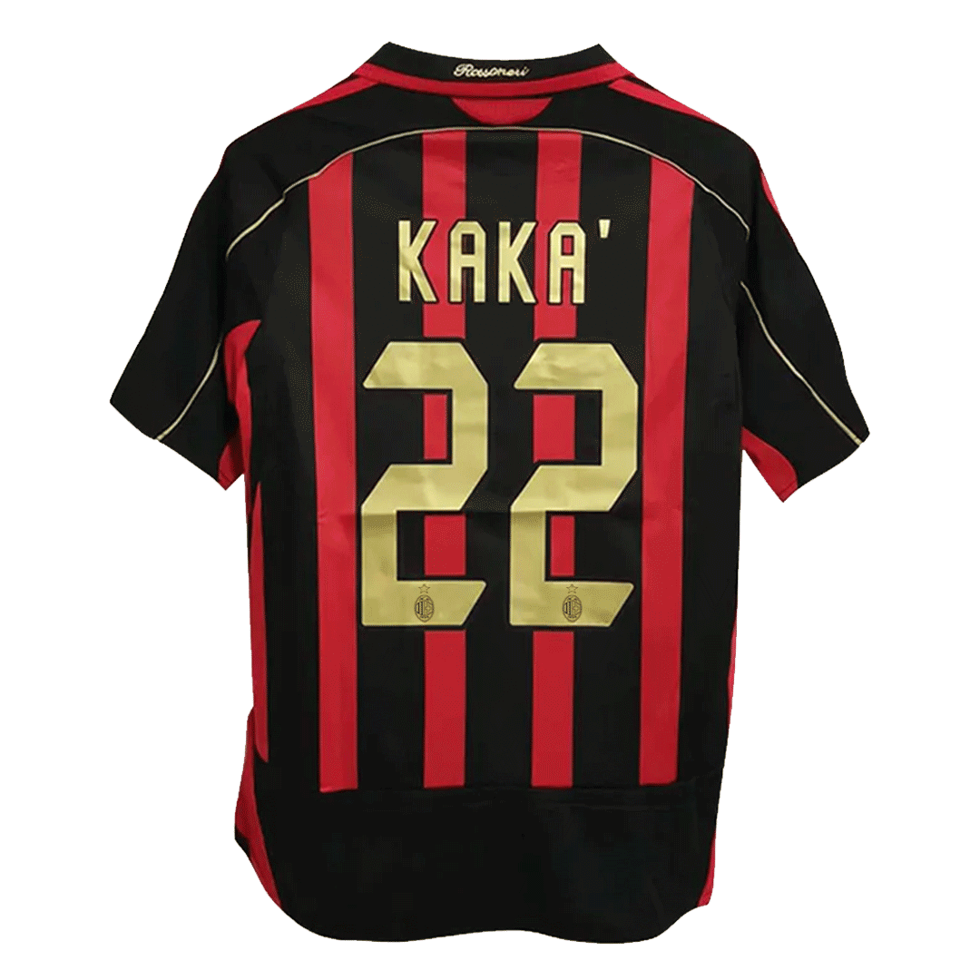 Retro KAKA' #22 AC Milan Mens Home Soccer Jersey 2006/07 Red&Black