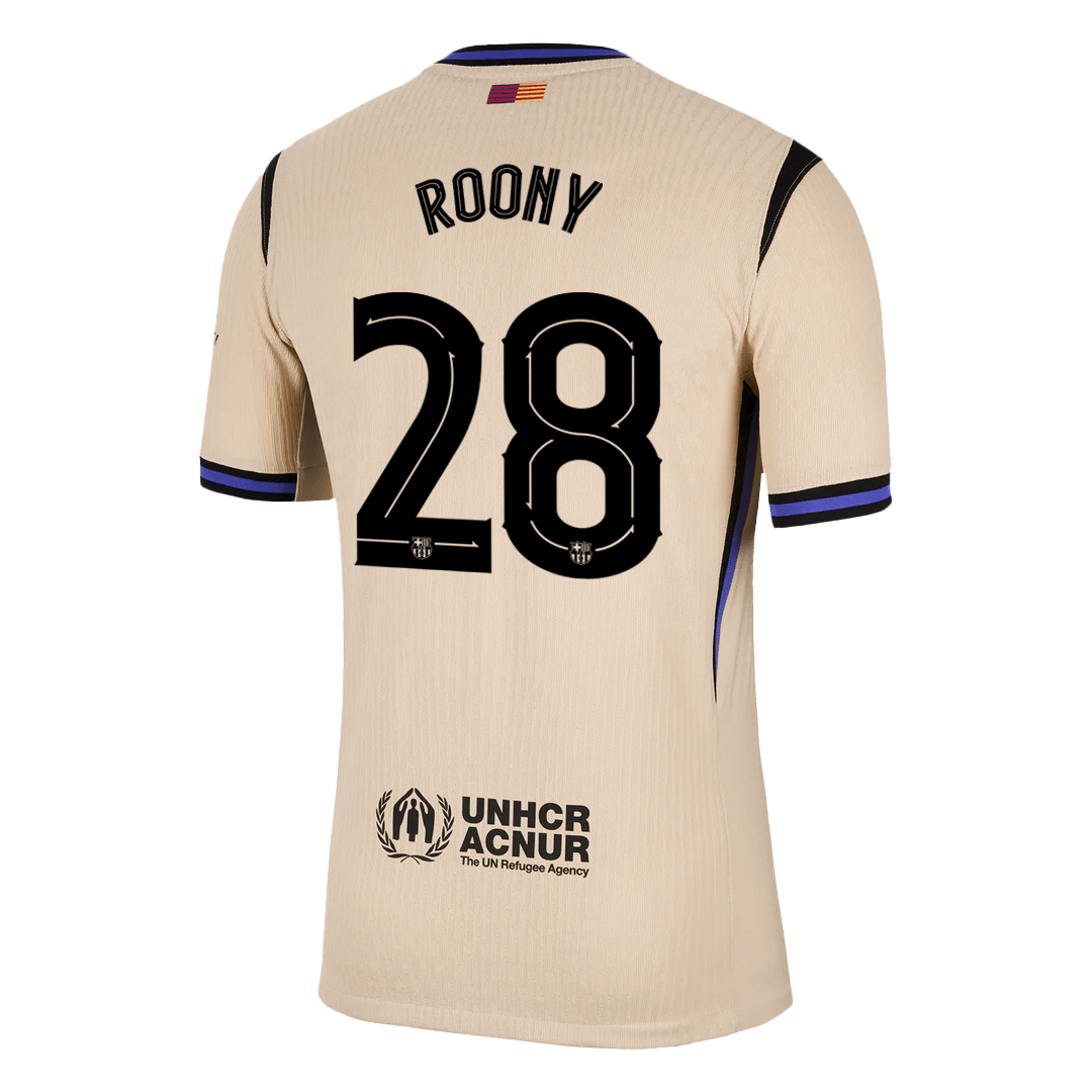ROONY #28 Barcelona Mens Away Soccer Jersey UCL 2025/26 Yellow - Player Version