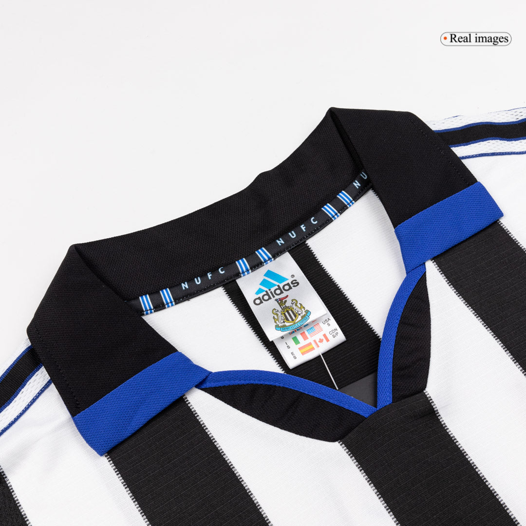 Retro Newcastle United Mens Home Soccer Jersey 1999/00 Black&White
