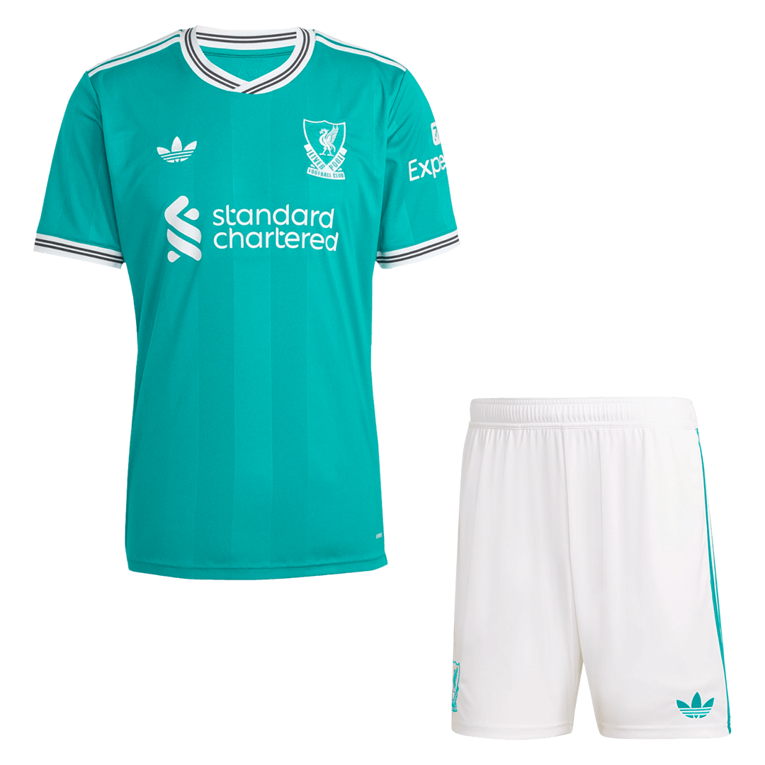 Liverpool Mens Third Away Soccer Kit 2025/26 Green