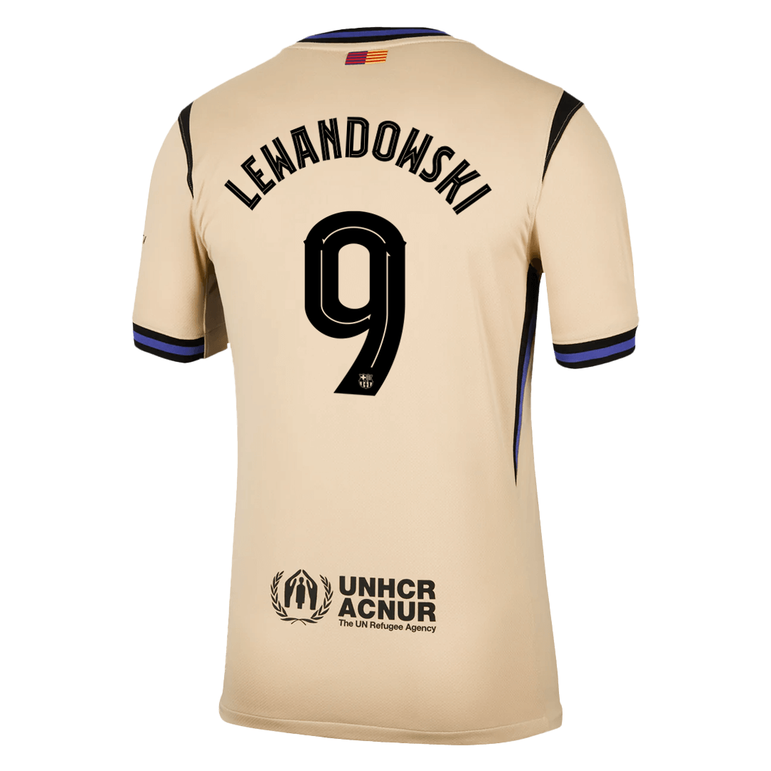 LEWANDOWSKI #9 Barcelona Mens Away Soccer Jersey UCL 2025/26 Yellow