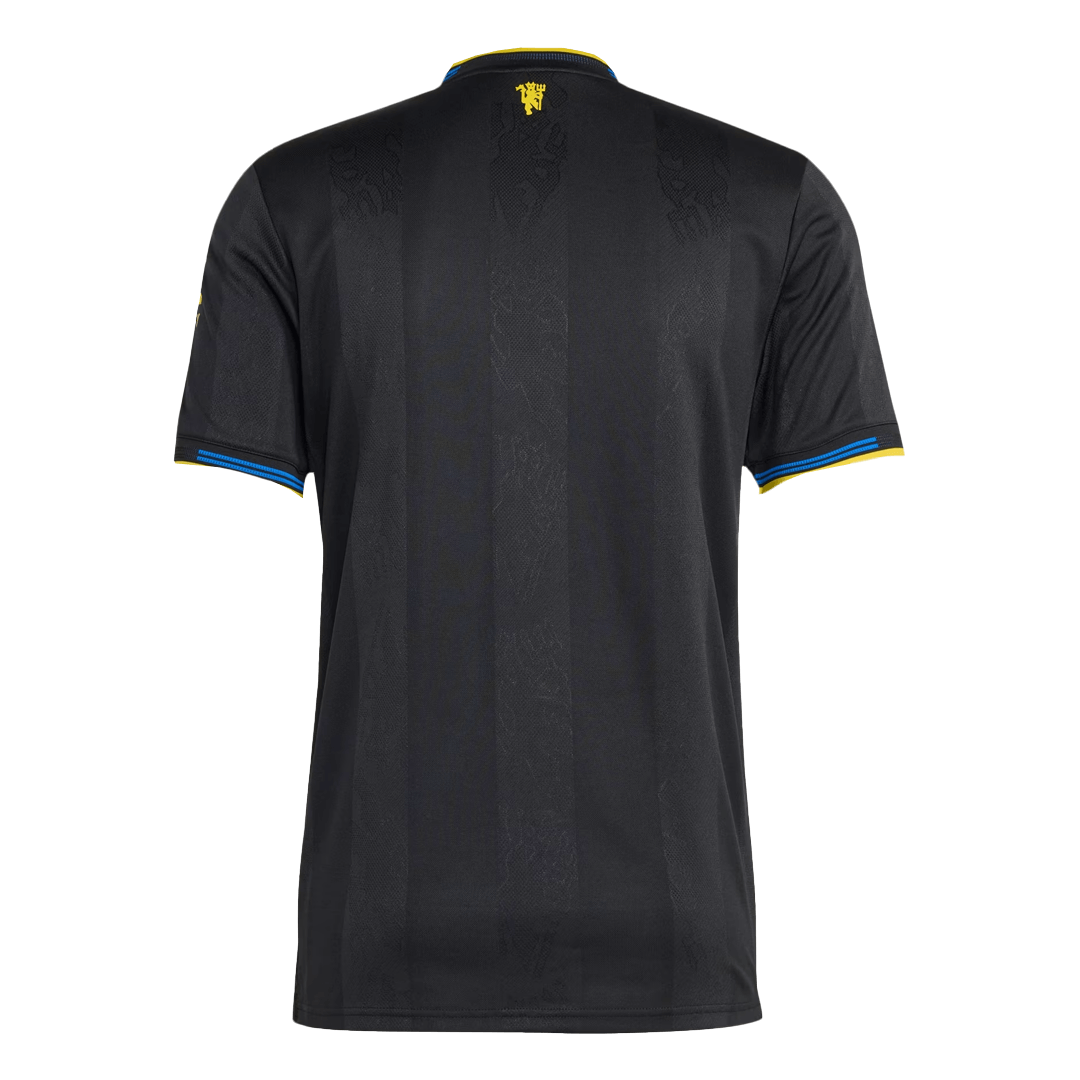 Manchester United Mens Third Away Soccer Jersey 2025/26 Black - Player Version