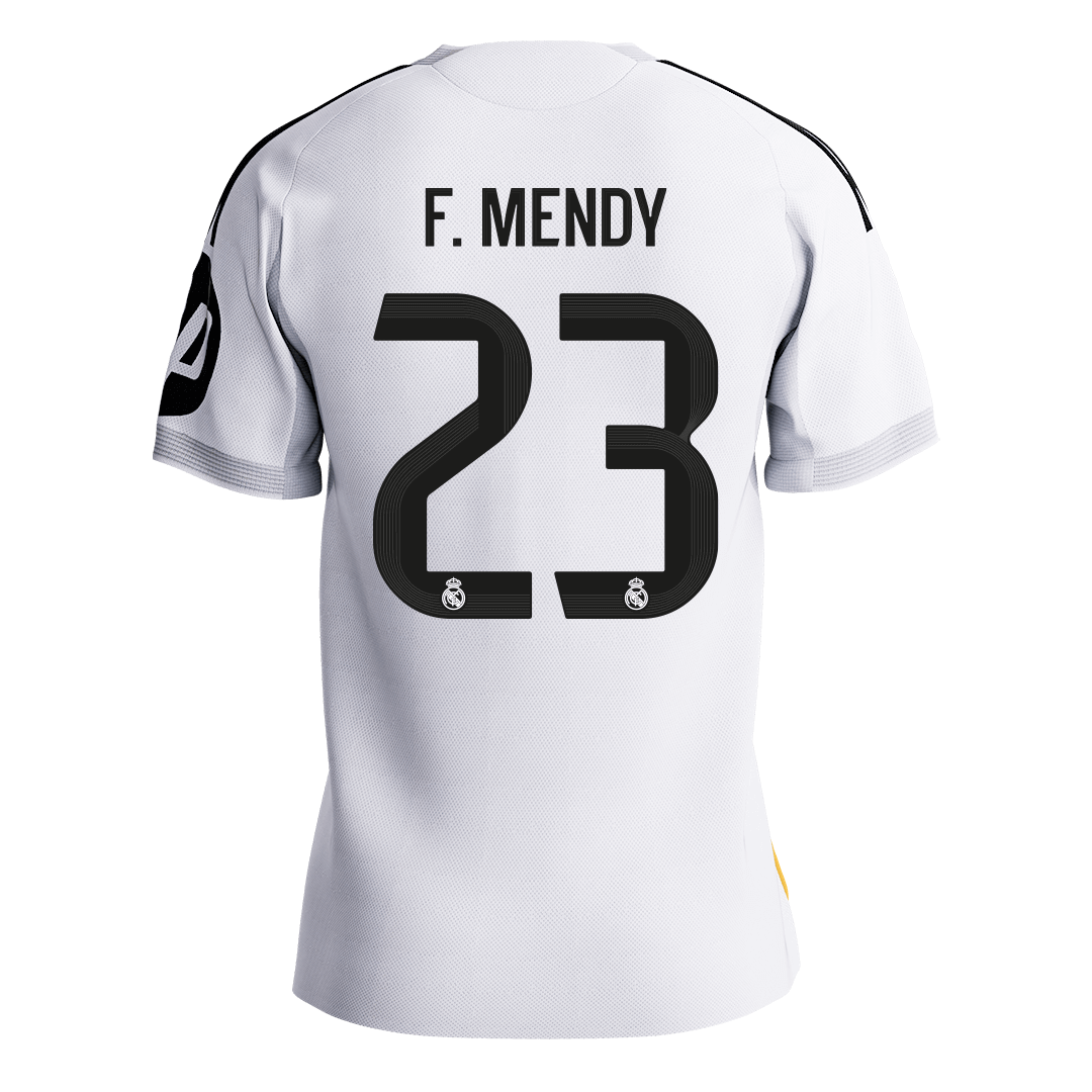 F.MENDY #23 Real Madrid Mens Home Soccer Jersey 2025/26 White - Player Version [PREMIUM]