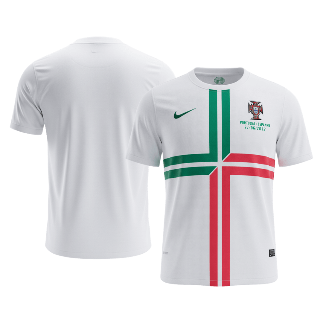 Retro Portugal Mens Away Soccer Jersey 2012 White