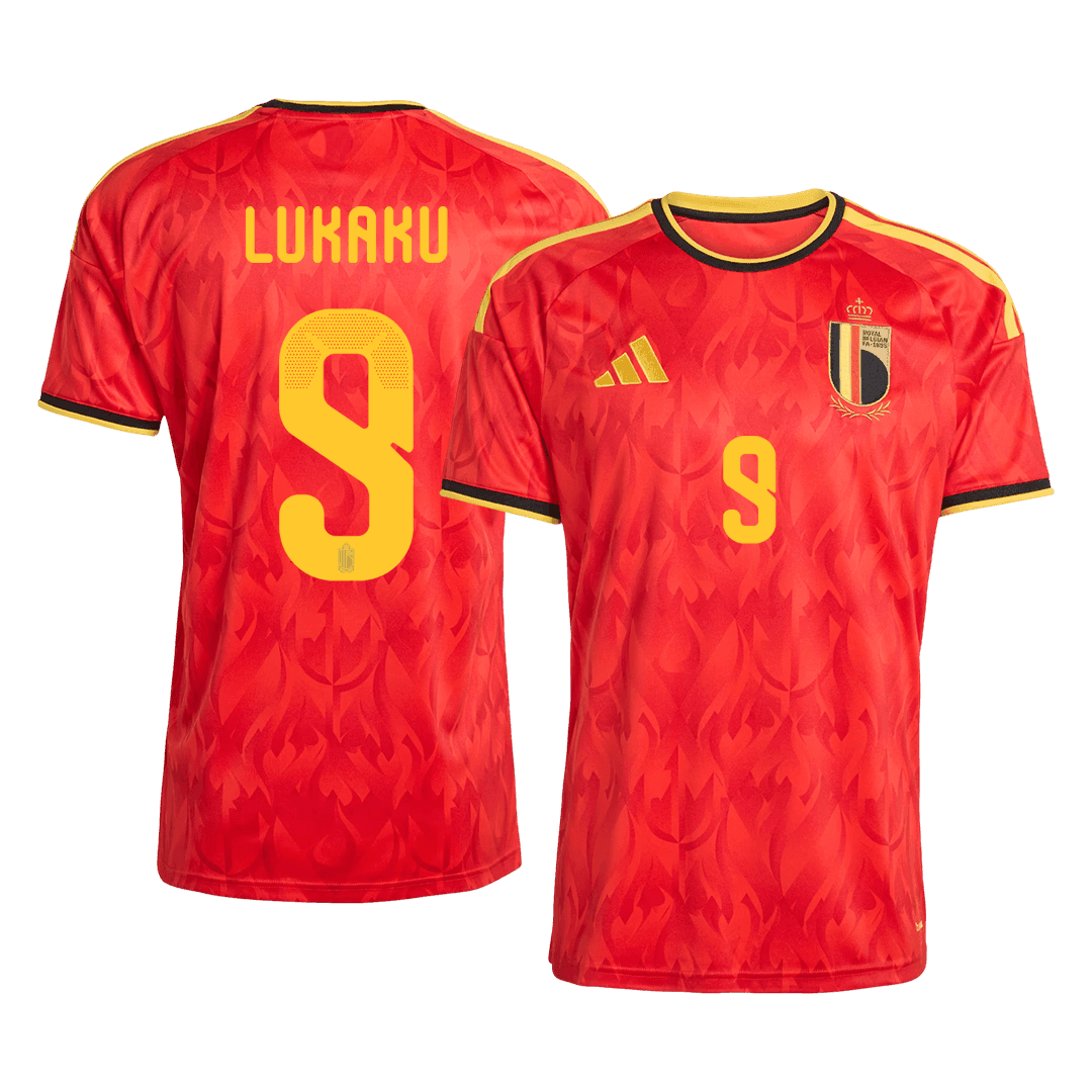 LUKAKU #9 Belgium Mens Home Soccer Jersey World Cup 2026 Red