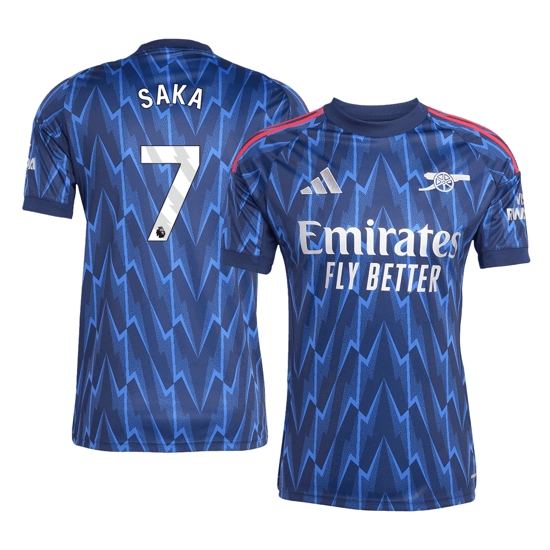 SAKA #7 Arsenal Mens Away Soccer Jersey 2025/26 Blue