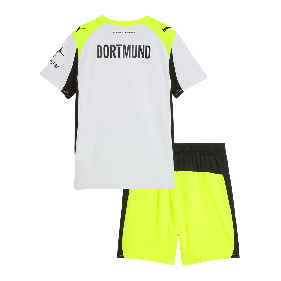 Borussia Dortmund Kids Away Soccer Kit 2025/26 Gray