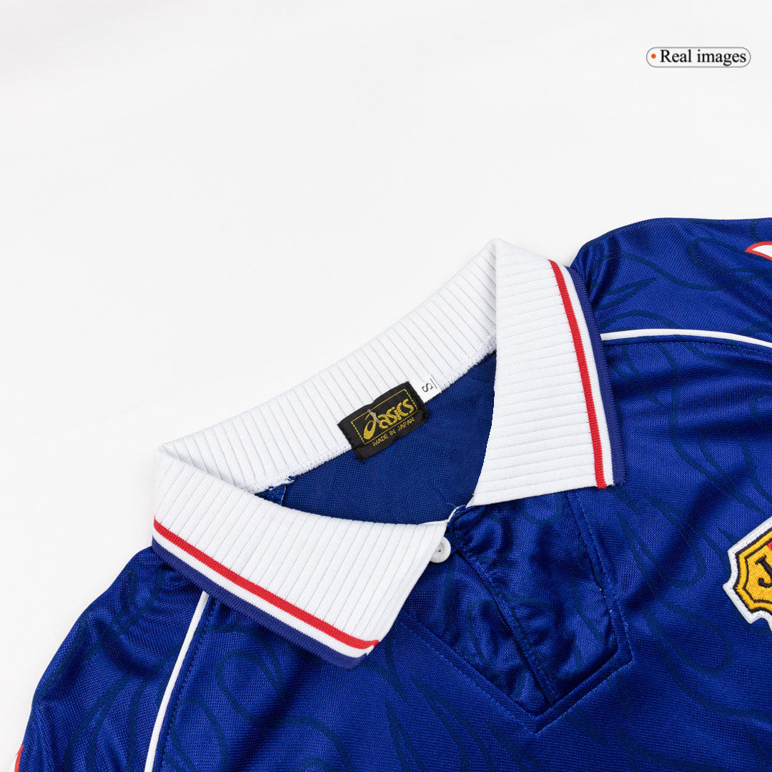 Retro Japan Mens Home Long Sleeve Soccer Jersey World Cup 1998 Blue