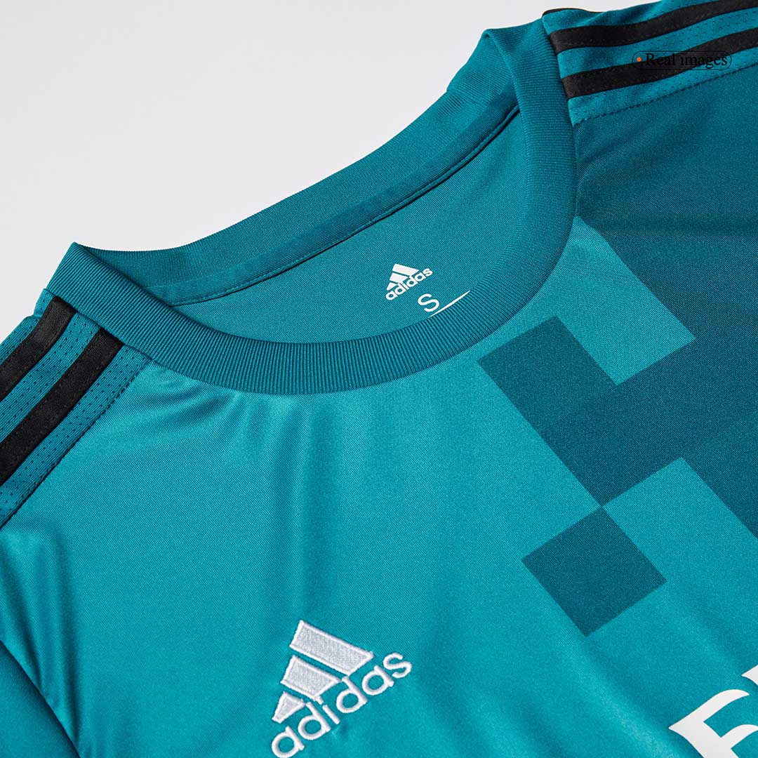 Retro Real Madrid Mens Third Away Soccer Jersey 2017/18 Blue