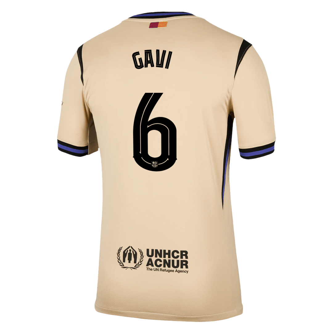 GAVI #6 Barcelona Mens Away Soccer Jersey UCL 2025/26 Yellow