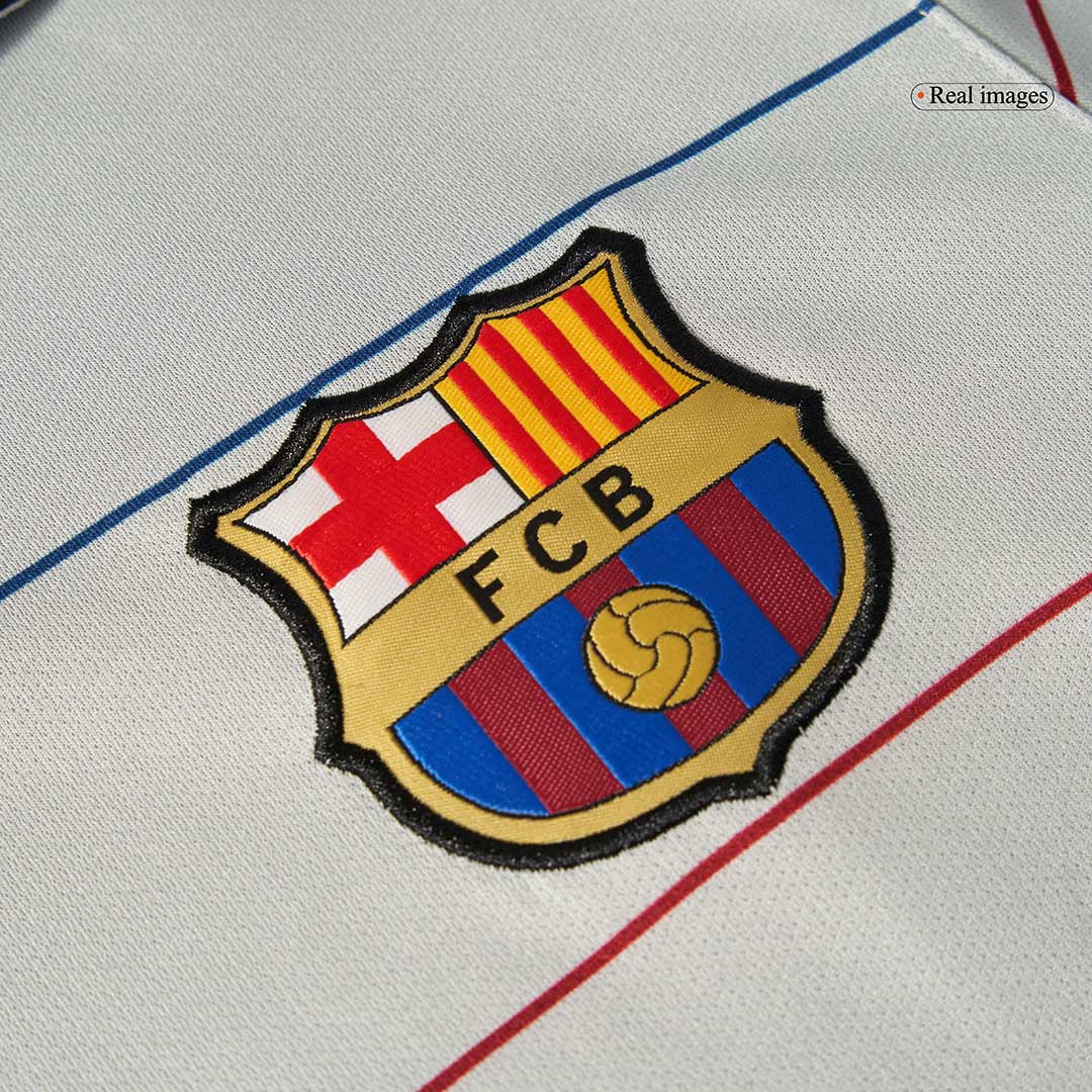 Retro Barcelona Mens Away Soccer Jersey 2003/04 Gray