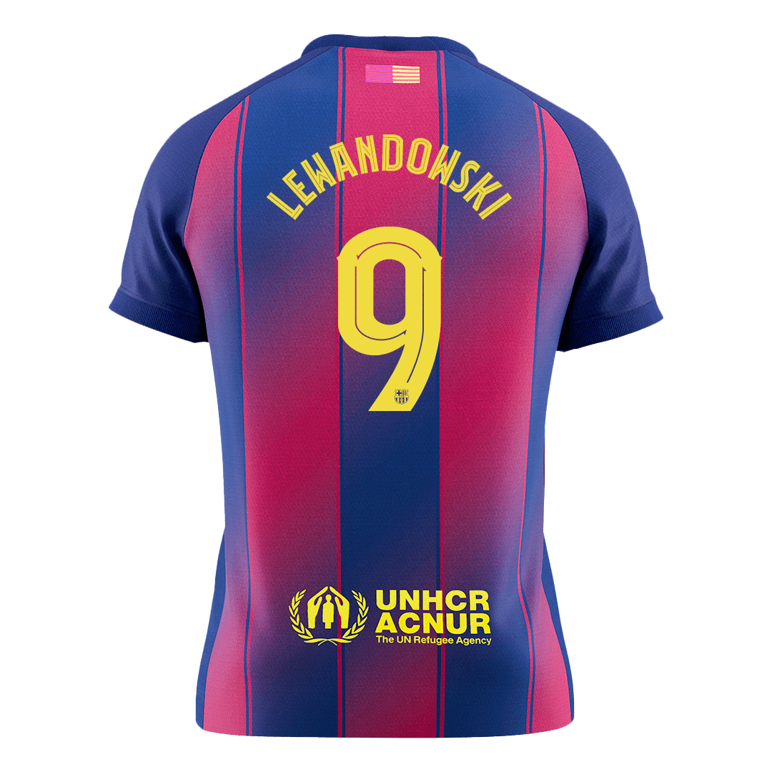 LEWANDOWSKI #9 Barcelona Mens Home Soccer Jersey UCL 2025/26 Red&Blue [PREMIUM]