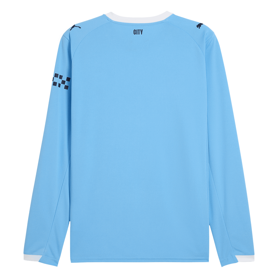 Manchester City Mens Home Long Sleeve Soccer Jersey 2025/26 Blue