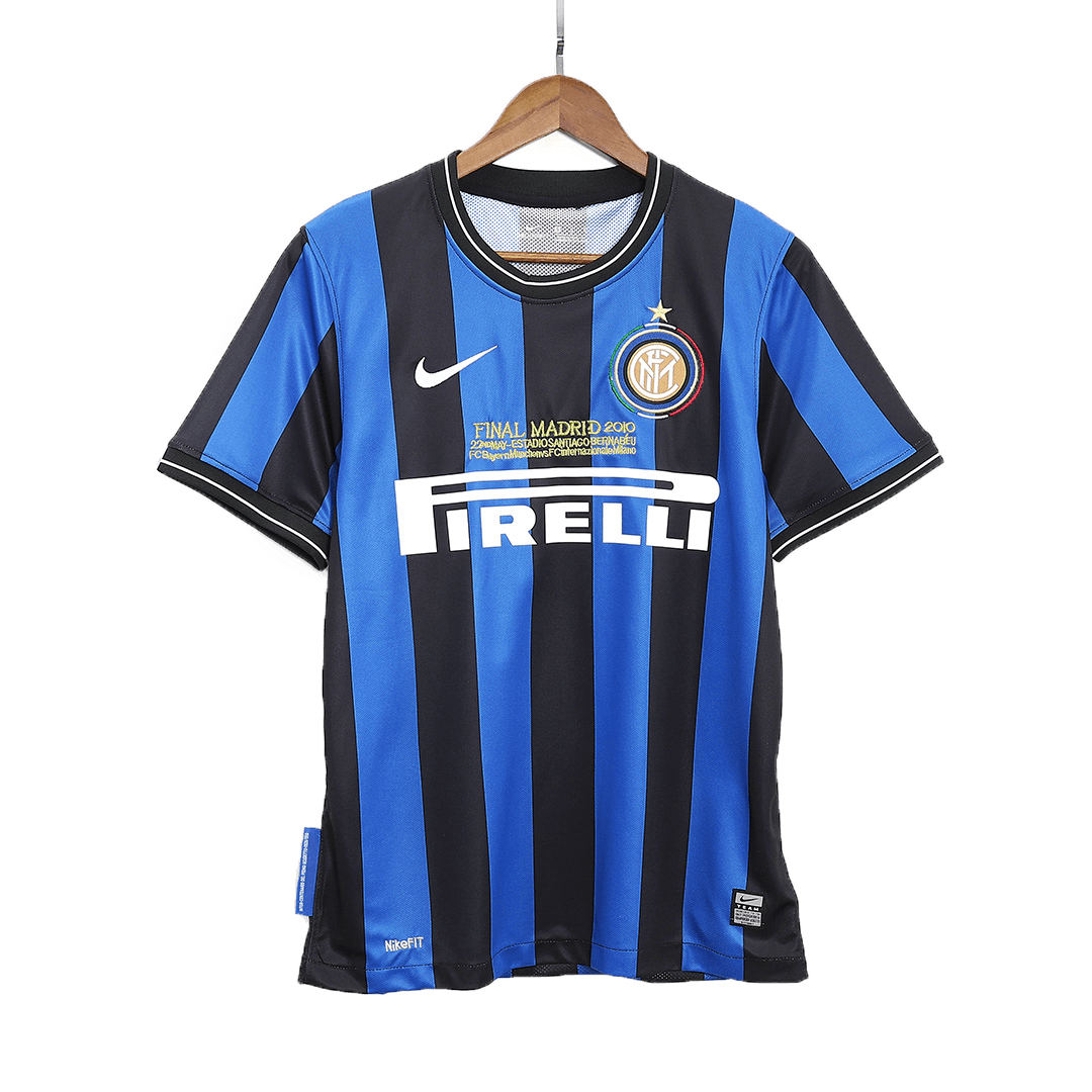 Retro Inter Milan Mens Home Soccer Jersey UCL Final UCL 2009/10 Black&Blue