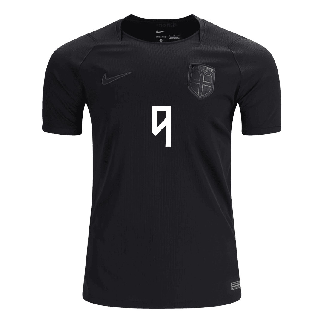 BRAUT HAALAND #9 Norway Mens Away Soccer Jersey World Cup 2026 Black