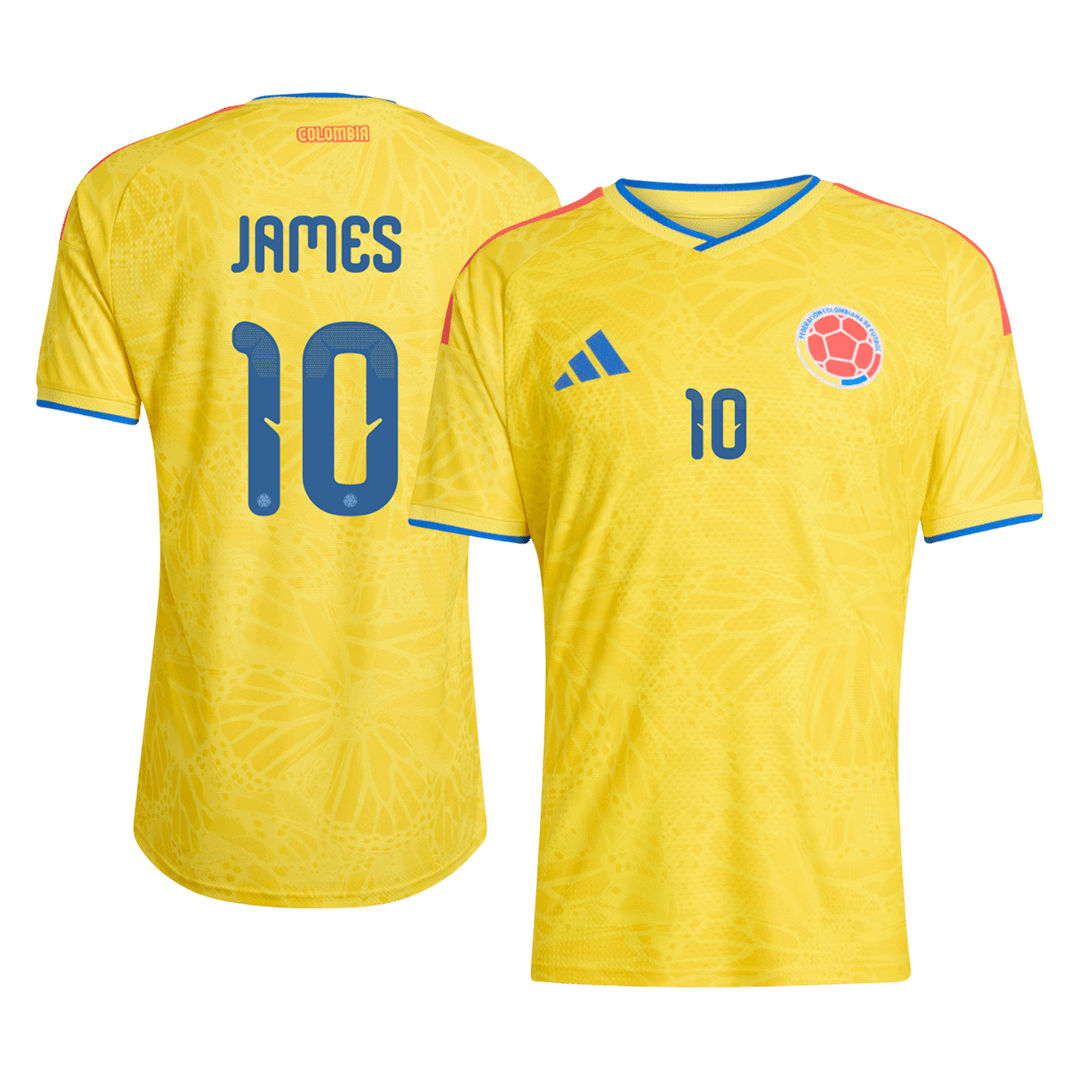 JAMES #10 Colombia Mens Home Soccer Jersey World Cup 2026 Yellow - Player Version