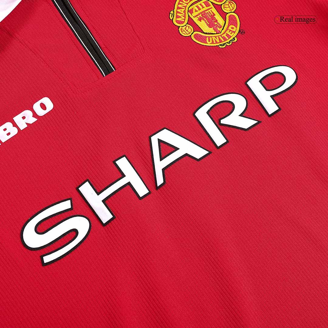 Retro Manchester United Mens Home Long Sleeve Soccer Jersey 1998/99