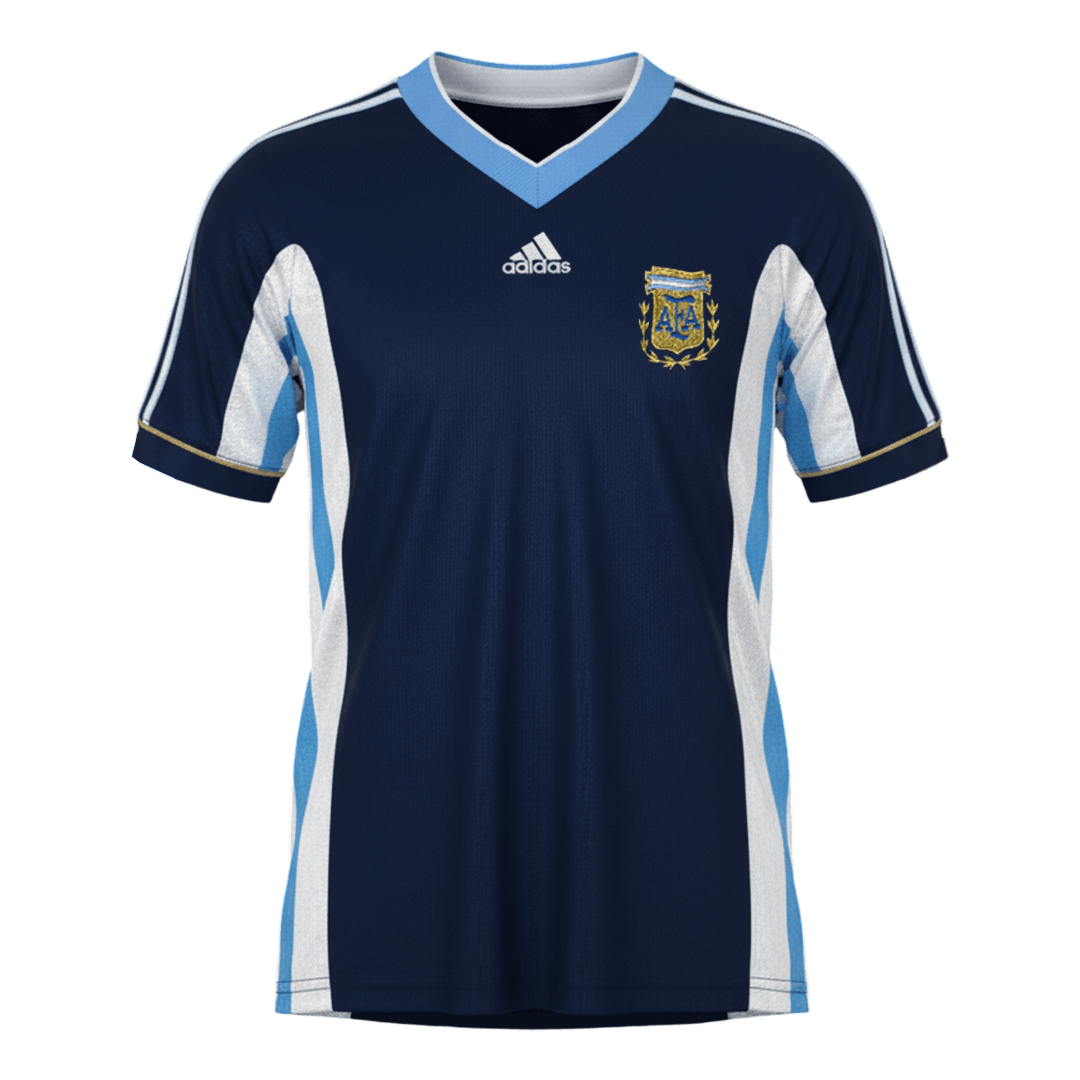 Retro Argentina Mens Away Soccer Jersey 1998 Navy