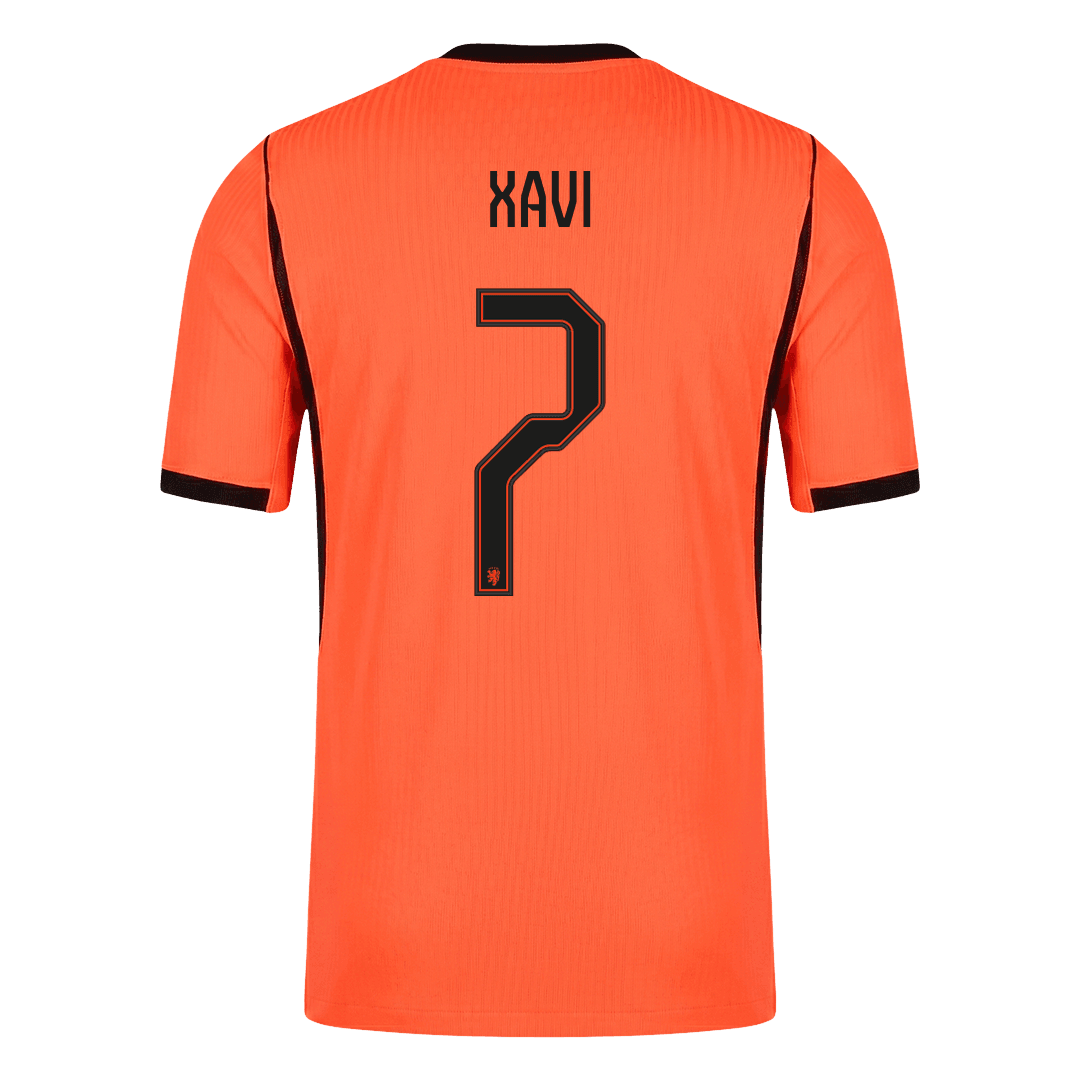 XAVI #7 Netherlands Mens Home Soccer Jersey World Cup 2026 Orange - Player Version